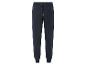 Pantalon de survêtement bleu foncé avec taille élastique.