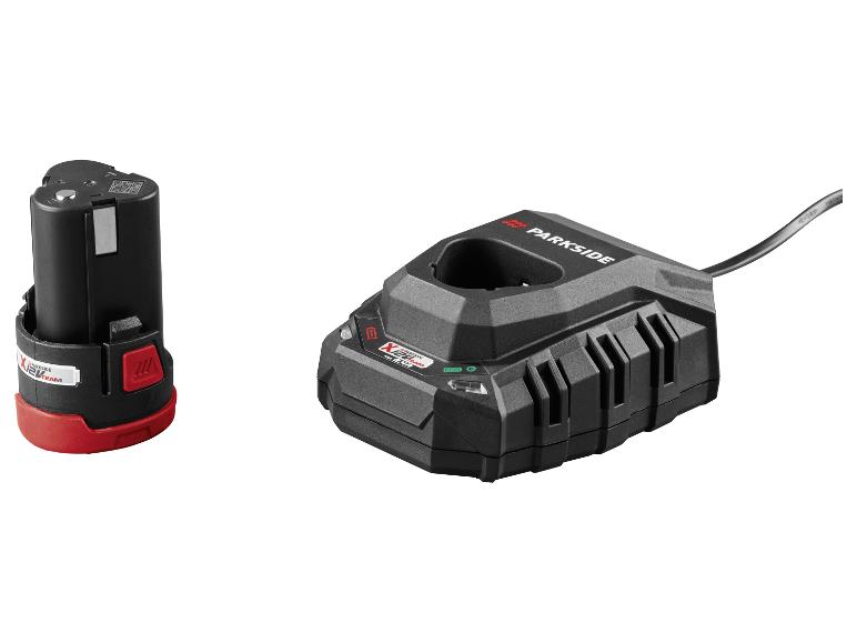 Batterie et chargeur pour outils, noir et rouge