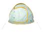 Tente Crivit verte et jaune pour le camping.
