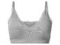 Bralette côtelée gris clair avec bordure en dentelle délicate