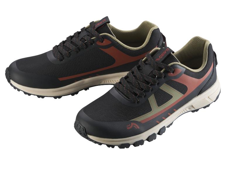 Chaussures de randonnée CRIVIT noires et marron avec lacets orange