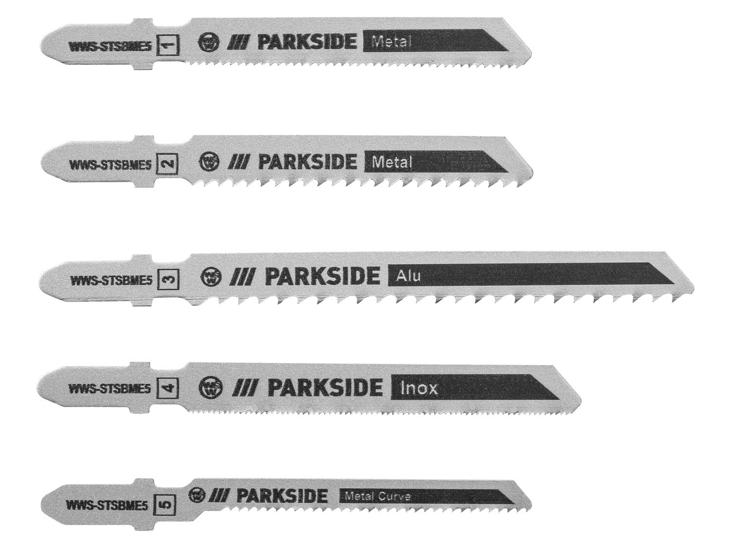 PARKSIDE® Set de 5 lames de scie sauteuse PSTZ 3 A1