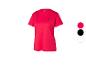 T-shirt de sport rouge à manches courtes et col rond pour femme