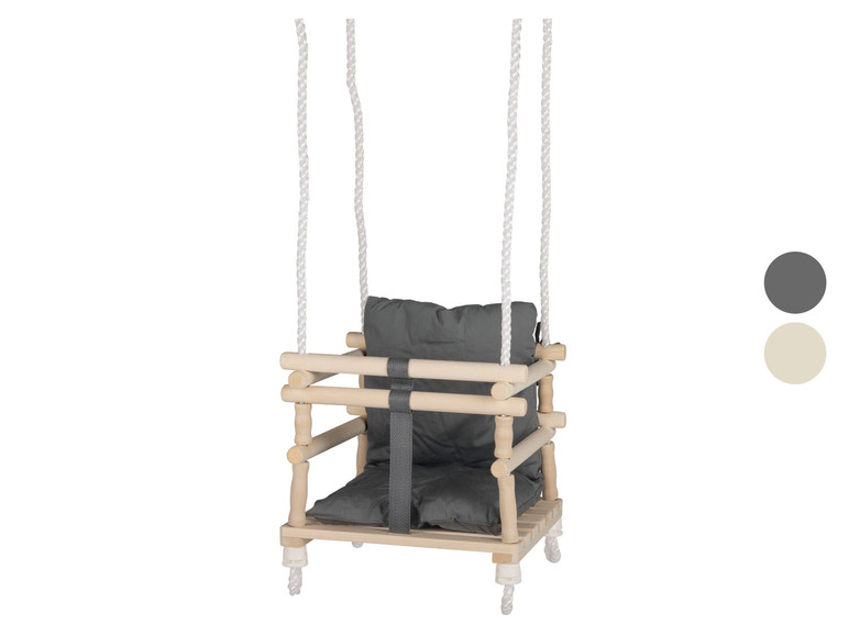 Aller en mode plein écran : Playtive Balançoire en bois pour bébé, avec siège de sécurité - Image 1