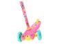 Trottinette rose pour enfants avec personnages de la Pat' Patrouille et motif arc-en-ciel.