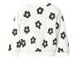 Sweat-shirt blanc à imprimé floral noir