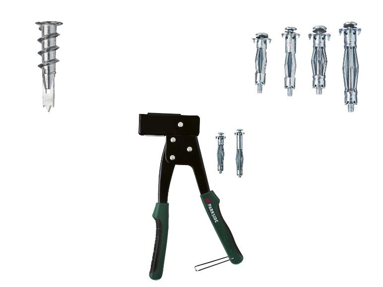 Un ensemble d'outils Parkside avec pistolet pour fixer des ancrages.