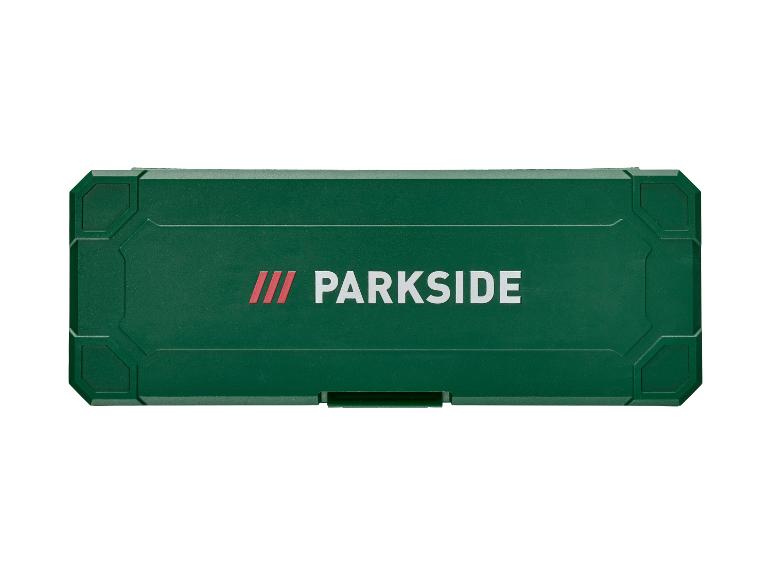 Boîte à outils verte avec le logo de la marque