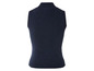 Un pull bleu foncé sans manches.