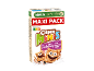 Céréales de petit-déjeuner saveur cannelle en maxi pack, avec mention de plus de goût cannelle.