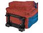 Sac à roulettes rouge et bleu marine.