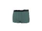 Boxer vert foncé avec ceinture élastique noire et une ligne blanche.