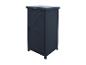 Armoire de rangement extérieure en bois foncé avec porte unique et poignée
