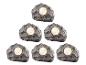 Six lampes LED décoratives en forme de roche pour extérieur.
