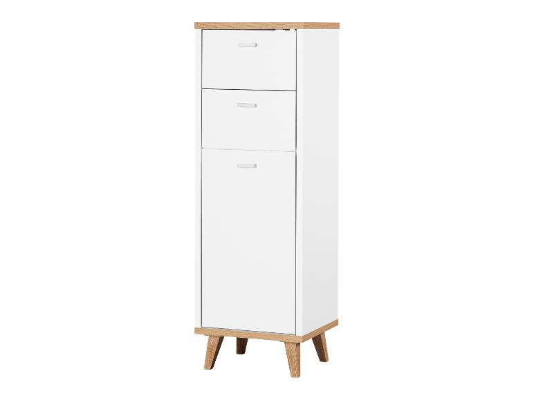 Meuble pour Salle de Bains Corfu, 32 x 96 x 28 cm, Blanc/Imitation Chêne