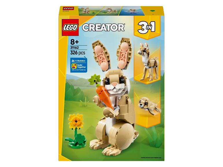 Ensemble LEGO Creator 3en1 31162 comprenant un lapin, un cerf et un phoque, avec 326 pièces.