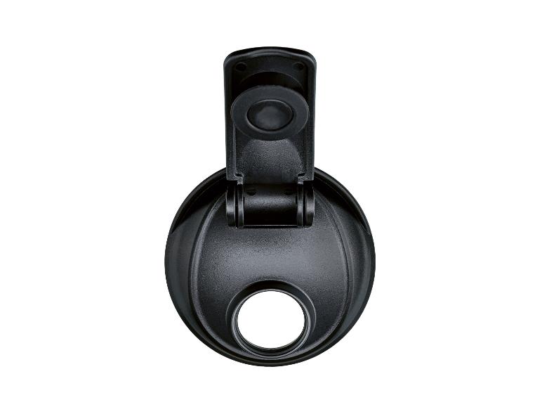 Couvercle en plastique noir pour shaker ou bouteille, avec bec verseur rabattable ouvert