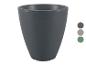 Un pot de fleurs rond gris pour l'intérieur ou l'extérieur.