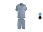 Ensemble chemise à manches courtes et short bleu clair avec deux options de couleur.