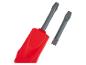 Un tournevis rouge avec deux embouts gris.