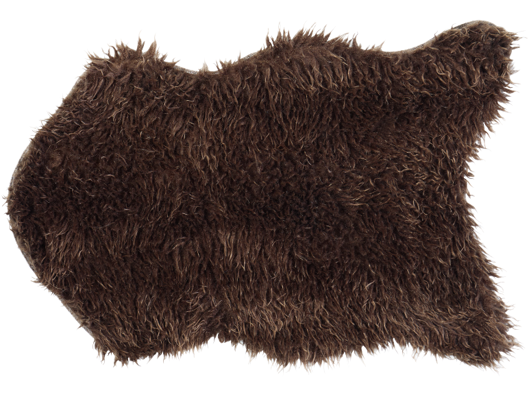 Échantillon de tissu en fausse fourrure marron