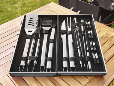 GRILLMEISTER Set d'ustensiles de barbecue, 18 pièces