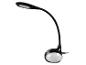 Lampe de bureau noire flexible avec lumière LED.