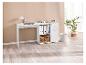 Bureau blanc avec rangements, idéal pour un espace de travail moderne.