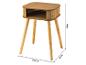 Table de chevet en bois avec compartiment ouvert, 50x34,5x30 cm