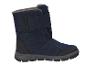 Bottes d'hiver bleues avec des semelles noires.