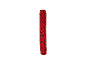 Une corde rouge et noire enroulée.