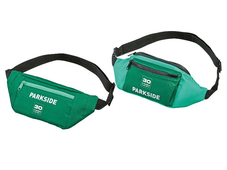 Deux sacs banane verts avec le texte '30 YEARS EST. 1996' et 'PARKSIDE'.