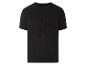 T-shirt noir à côtes fines.