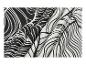 Tissu noir et blanc avec un motif de feuilles ondulé et abstrait