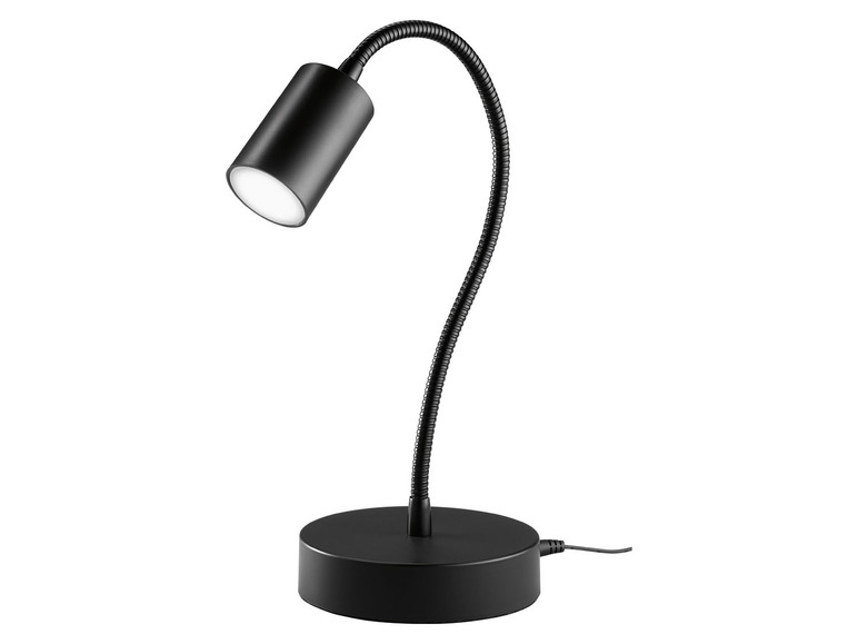 Lampe de bureau flexible noire avec cordon