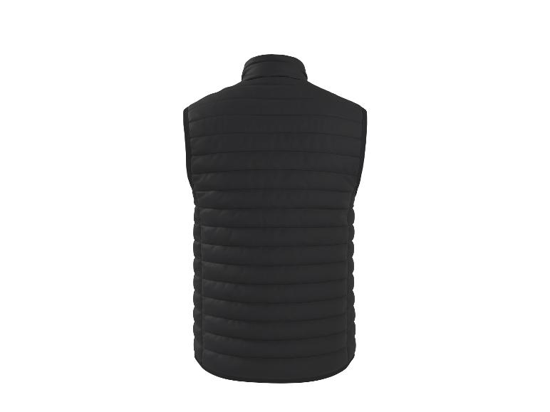 Gilet matelassé noir sans manches, vue de dos