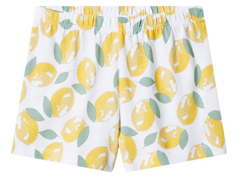 Short blanc avec motif de citrons et de feuilles