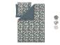 Parure de lit avec motif floral et côté gris uni