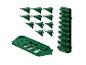 Supports et organisateurs verts pour outils, y compris clés et tournevis.