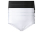 Un lot de trois culottes blanches et trois noires pour femme.