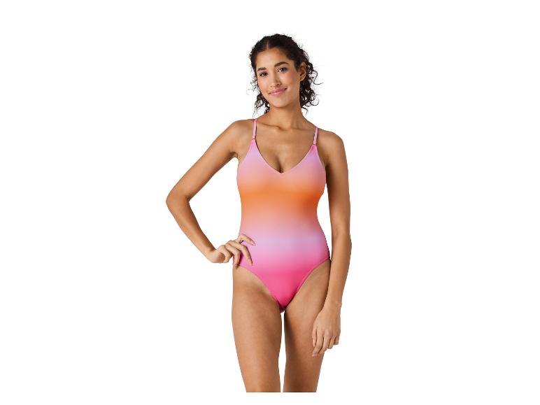 Maillot de bain une pièce, dégradé rose et orange.