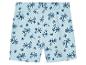 Shorts bleu clair à motifs palmiers et fleurs.