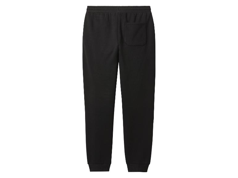 Pantalon de survêtement noir avec taille élastique et une poche arrière.