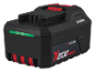 Batterie noire 4.0Ah avec des accents rouges et un voyant lumineux vert.