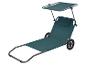 Chariot de plage sarcelle avec roues, dossier réglable et pare-soleil