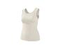 Débardeur côtelé beige clair pour femme.