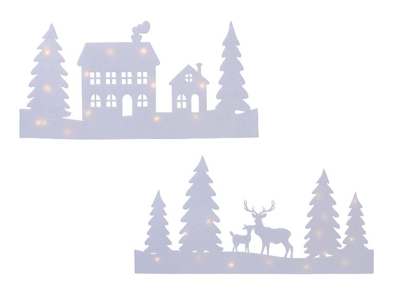 LIVARNO home Décorations de Noël en feutre avec éclairage LED.