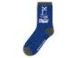 Chaussettes Minecraft bleues avec un creeper : "Time to mine".