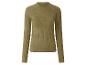 Haut côtelé vert olive à manches longues avec col montant.