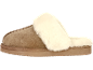 Chausson marron avec doublure en fausse fourrure crème.